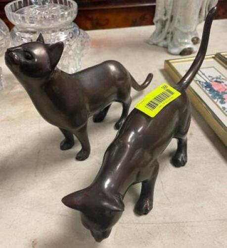 (2) - CAT FIGURINES
