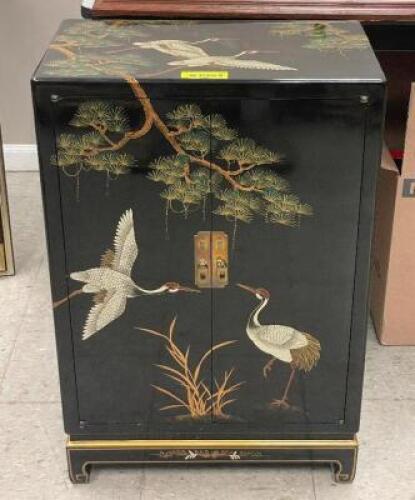 30" VINTAGE ORIENTAL LACQUER CABINET / MEDIA CONSOLE