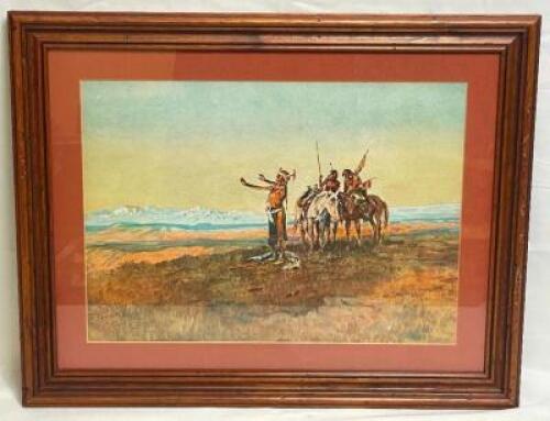 C.M. RUSSEL "INVOCATION OF THE SUN" FRAMED PRINT