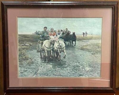 VINTAGE FRAMED "WEDDING PARTY" (1906) PRINT - POSTCARD REPRODUCTION