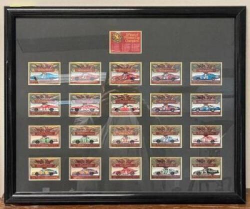 FRAMED "20 YEARS OF WINSTON CUP CHAMPIONS" VINTAGE RACING DECOR