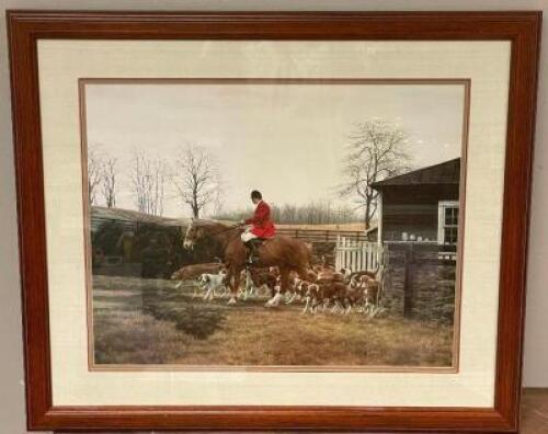 MARK PHILIP DASSOULAS "THE ORANGE COUNTY HOUNDS" FRAMED OIL ON CANVAS