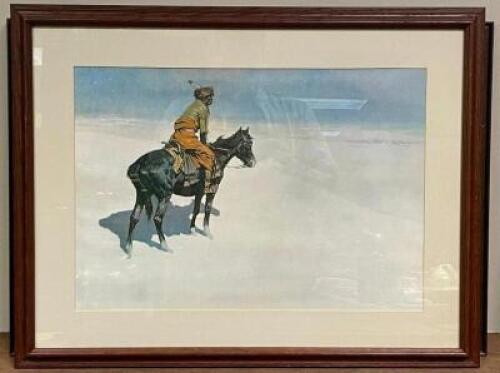 FREDERIC REMINGTON "THE SCOUT: FRIENDS OR FOES?" FRAMED PRINT