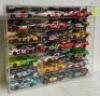 WALL MOUNTED HOT CLEAR ACRYLIC 1:24 SCALE STOCK CAR STORAGE AND DISPLAY CASE / HOLDS 21 CARS