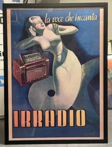 FRAMED VINTAGE RADIO POSTER REPRODUCTION
