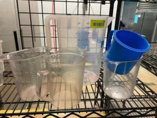 DESCRIPTION: (6) ASSORTED PLASTIC MEASURING CUPS LOCATION: KITCHEN THIS LOT IS: ONE MONEY QTY: 1