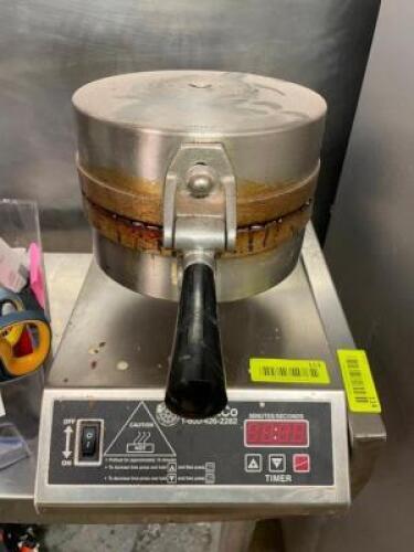 DESCRIPTION: COBATCO COMMERCIAL WAFFLE MAKER W/ CONE ATTACHMENT BRAND / MODEL: COBATCO LOCATION: KITCHEN QTY: 1