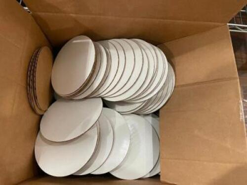DESCRIPTION: (1) LOT OF SMALL CAKE CARDBOARD BASE TRAYS LOCATION: KITCHEN THIS LOT IS: ONE MONEY QTY: 1