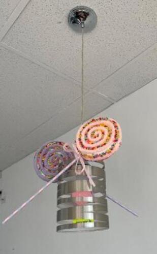 DESCRIPTION: PENDANT LIGHT FIXTURE W/ METAL SHADE. LOCATION: FRONT QTY: 1