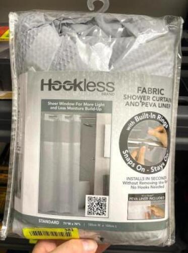 HOOKLESS FABRIC SHOWER CURTAIN
