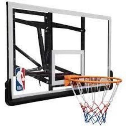 DESCRIPTION: (1) WALL MOUNTED BASKETBALL HOOP BRAND/MODEL: NBA RETAIL$: $99.00 EA SIZE: 54" QTY: 1