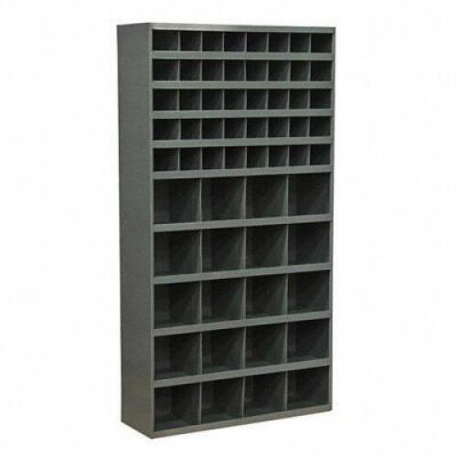 DESCRIPTION: (1) PIGEONHOLE BIN UNIT BRAND/MODEL: DURHAM #15V213 INFORMATION: GRAY STEEL RETAIL$: $472.36 EA SIZE: 34 IN X 12 IN X 66 IN, 60 COMPARTME
