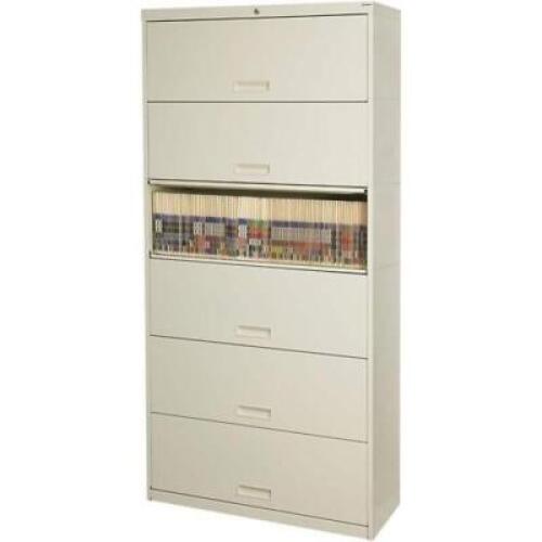 DESCRIPTION: (1) LATERAL FILE CABINET BRAND/MODEL: OFFICE SPECIALTY INFORMATION: GRAY RETAIL$: $1320.99 EA SIZE: 6 DRAWER QTY: 1