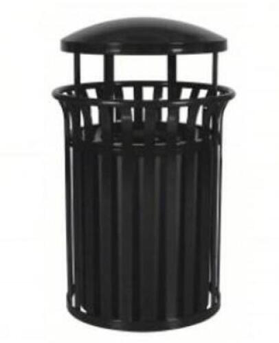 DESCRIPTION: (1) TRASH CAN, STREETSCAPE CANOPY TOP BRAND/MODEL: TOUGH GUY #34AU85 INFORMATION: BLACK RETAIL$: $1748.00 EA SIZE: 37 GAL, 26"W, 42"H QTY