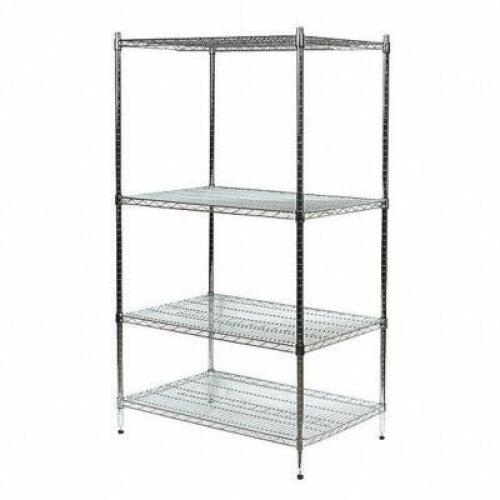 DESCRIPTION: (1) WIRE SHELVING UNIT BRAND/MODEL: PRODUCT NUMBER #1PGF6 INFORMATION: CHROME RETAIL$: $429.22 EA SIZE: 60 IN X 24 IN, 63 IN OVERALL HT,