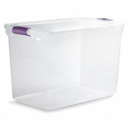 DESCRIPTION: (6) STORAGE TOTES BRAND/MODEL: DURABILT #13N883 INFORMATION: CLEAR COLOR LIDS INCLUDED RETAIL$: $33.52 EA SIZE: 18-1/4X 28-3/4 QTY: 6