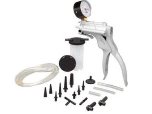 DESCRIPTION: (1) AUTOMOTIVE VACUUM TEST AND BLEED KIT BRAND/MODEL: MITYVAC #MV8000 RETAIL$: $45.99 EA QTY: 1