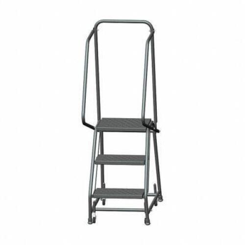 DESCRIPTION: (1) 3 STEP ROLLING LADDER BRAND/MODEL: BALLYMORE #9E384 RETAIL$: $271.70 EA SIZE: 58.5 OVERALL HEIGHT QTY: 1