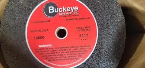 DESCRIPTION: (1) CASE OF (18) GRINDING WHEEL BRAND/MODEL: BUCKEYE ABRASIVE INC RETAIL$: $50.90 TOTAL SIZE: 5X1/2X5/8 QTY: 1