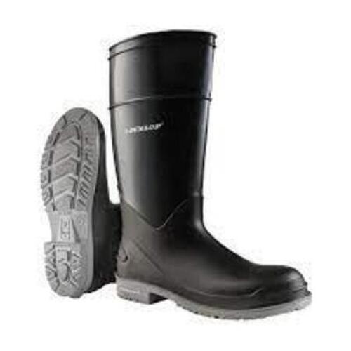 DESCRIPTION: (1) PAIR OF STEEL TOE WORK BOOTS BRAND/MODEL: DUNLOP INFORMATION: BLACK RETAIL$: $50.00 EA SIZE: SIZE 7 MENS QTY: 1
