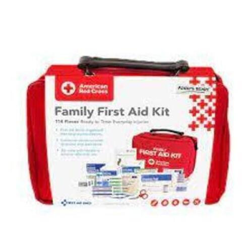 DESCRIPTION: (2) DELUXE FAMILY FIRST AID KIT BRAND/MODEL: AMERICAN RED CROSS #RC#321275 RETAIL$: $40.99 EA QTY: 2
