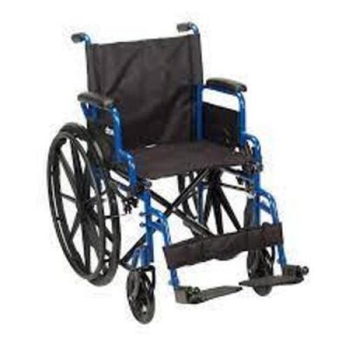 DESCRIPTION: (1) MEDICAL WHEELCHAIR BRAND/MODEL: DRIVE INFORMATION: BLUE STREAK AND BLACK RETAIL$: $180.00 EA QTY: 1