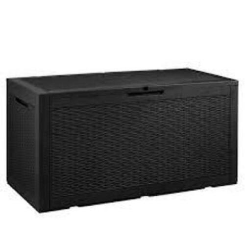 DESCRIPTION: (1) WATERPROOF RESIN DECK BOX BRAND/MODEL: TOZY INFORMATION: BLACK RETAIL$: $121.00 EA SIZE: 100 GALLON QTY: 1