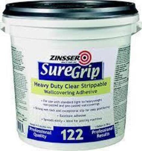 DESCRIPTION: (2) WALLCOVERING ADHESIVE BRAND/MODEL: ZINSSER SURE GRIP RETAIL$: $18.99 EA SIZE: 1 GALLON QTY: 2