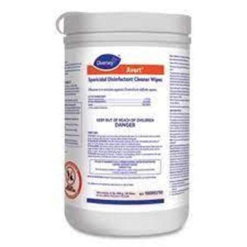 DESCRIPTION: (6) SPORICIDAL DISINFECTANT CLEANER WIPES BRAND/MODEL: DIVERSEY AVERT #DVO1000895931 RETAIL$: $100.00 EA SIZE: 160 WIPES PER BUCKET QTY: