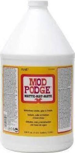 DESCRIPTION: (1) WATER BASED SEALER GLUE FINISH BRAND/MODEL: MOD PODGE INFORMATION: MATE RETAIL$: $37.45 EA SIZE: 1 GALLON QTY: 1