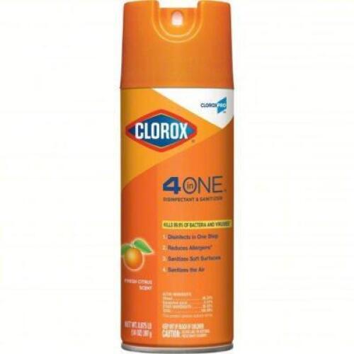 DESCRIPTION: (2) DISINFECTANT AND SANITIZER BRAND/MODEL: CLOROX #19ZD72 RETAIL$: 10 SIZE: 14 OZ QTY: 2