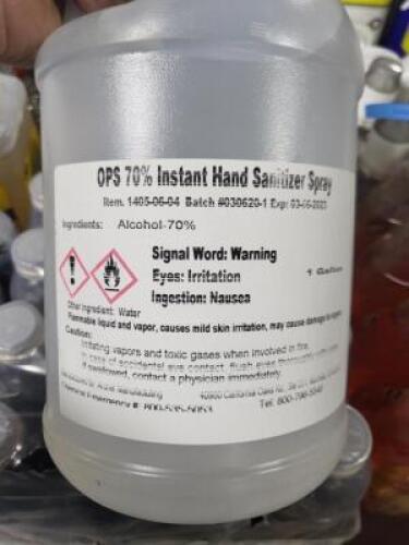 DESCRIPTION: (1) ALCOHOL ANTISEPTIC BRAND/MODEL: TOPICAL SOLUTION HAND RUB INFORMATION: 70%% RETAIL$: $40.00 EA SIZE: 1 GALLON QTY: 1