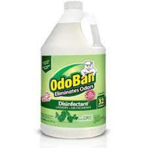DESCRIPTION: (2) DISINFECTANT LAUNDRY AND AIR FRESHENER BRAND/MODEL: ODOBAN INFORMATION: EUCALYPTUS RETAIL$: $10.00 EA SIZE: 1 GALLON QTY: 2