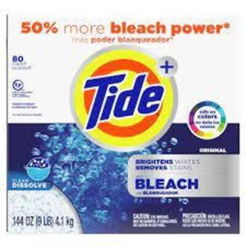 DESCRIPTION: (1) POWDER LAUNDRY BRAND/MODEL: TIDE PLUS RETAIL$: $20.96 EA SIZE: 144 OZ QTY: 1