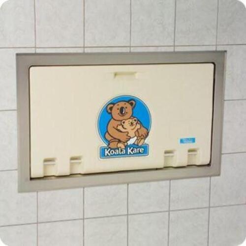 HORIZONTAL RECESS MOUNTED CHANGING STATION WITH STAINLESS STEEL TRIM