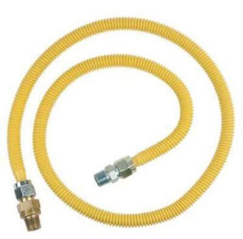1/2 IN. MIP X 1/2 IN. MIP X 60 IN. GAS CONNECTOR (5/8 IN. O.D.) W/ SAFETY+PLUS2 THERMAL EXCESS FLOW VALVE (107,000 BTU)