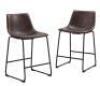 (2) WALKER EDISON LEATHER COUNTER STOOL