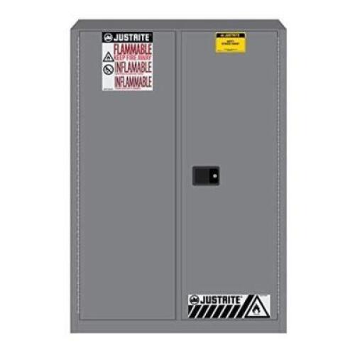 DESCRIPTION: (1) FLAMMABLES SAFETY CABINET BRAND/MODEL: JUSTRITE/894503 INFORMATION: GALVANIZED STEEL, GRAY RETAIL$: $1,836.93 SIZE: 45 Gallon Capacit