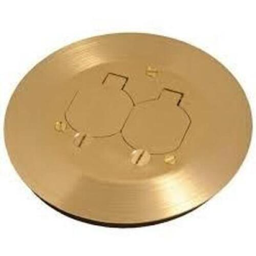 (2) 6-1/4 in. W Brass Round Floor Box Cover Kit with 2 Lift Lids for Use with 5511 Floor Box
