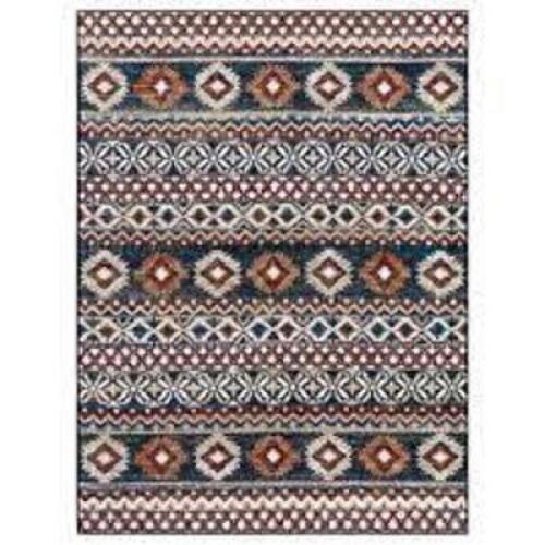 Rosalynn Navy/Multi-Color 5 ft. x 7 ft. Global Low Pile Area Rug