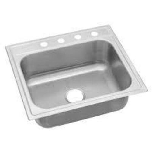 Pergola Drop-In Stainless Steel 25 in. 4-Hole Single Bowl Kitchen Sink
