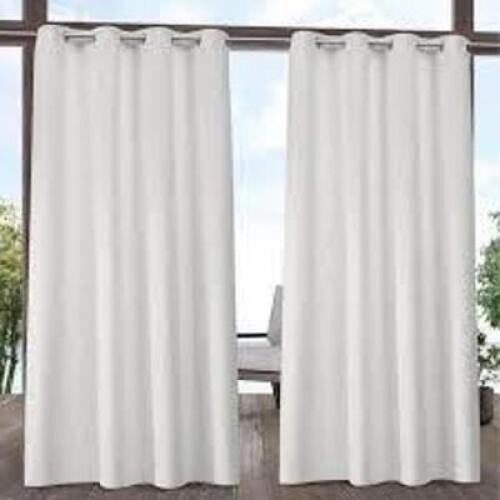 Cabana Vanilla Solid Light Filtering Grommet Top Indoor/Outdoor Curtain, 54 in. W x 84 in. L (Set of 2)