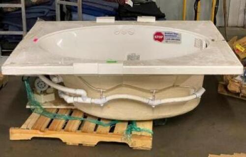 JACUZZI PRIMO 42-IN W X 60-IN L WHITE ACRYLIC OVAL REVERSIBLE DRAIN DROP-IN WHIRLPOOL TUB