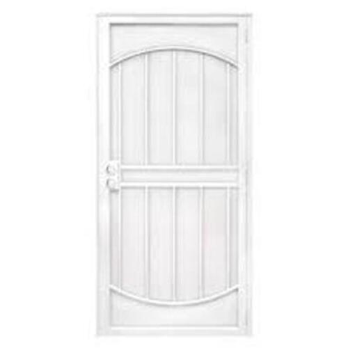 36 in. x 80 in. Arcada White Surface Mount Outswing Steel Security Door with Expanded Metal Screen