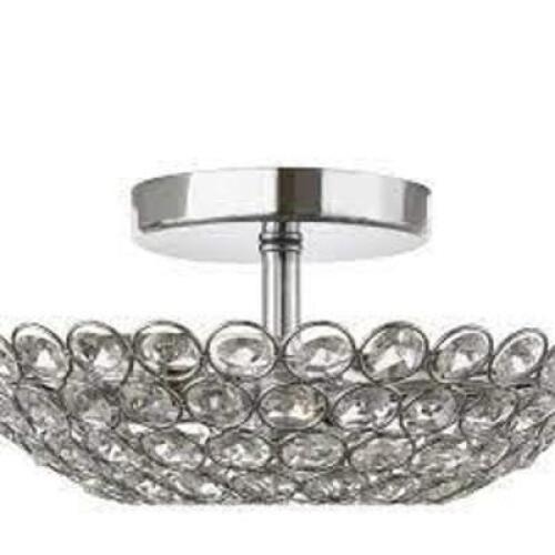 Barclay 11 in. 2-Light Chrome and Crystal Semi-Flush Mount