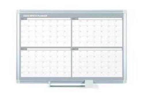DESCRIPTION: (1) MAGNETIC DRY ERASE 4 MONTHLY PLANNER BRAND/MODEL: MASTERVISION INFORMATION: ALUMINUM FRAME RETAIL$: $197.23 EA QTY: 1