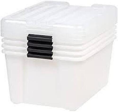 DESCRIPTION: (1) CASE OF (4) STORAGE CONTAINER BRAND/MODEL: IRS #CNCB-55 INFORMATION: CLEAR RETAIL$: $60.00 EA SIZE: 45 QT QTY: 1