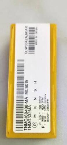 DESCRIPTION: (40) TNMG332MA CARBIDE TURNING INSERTS BRAND/MODEL: TNMG160408-MA RETAIL$: 29.86 PER INSERT QTY: 40