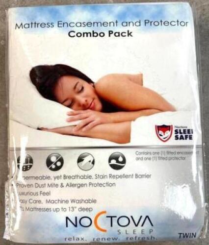 DESCRIPTION: MATTRESS ENCASEMENT AND PROTECTOR COMBO PACK- TWIN BRAND/MODEL: NOCTOVA SIZE: TWIN