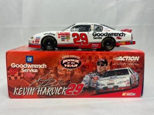 KEVIN HARVICK #29 GM GOODWRENCH SERVICE PLUS 2001 MONTE CARLO 1:24 SCALE AUTHENTIC STOCK CAR - ROOKIE OF THE YEAR ADDITION